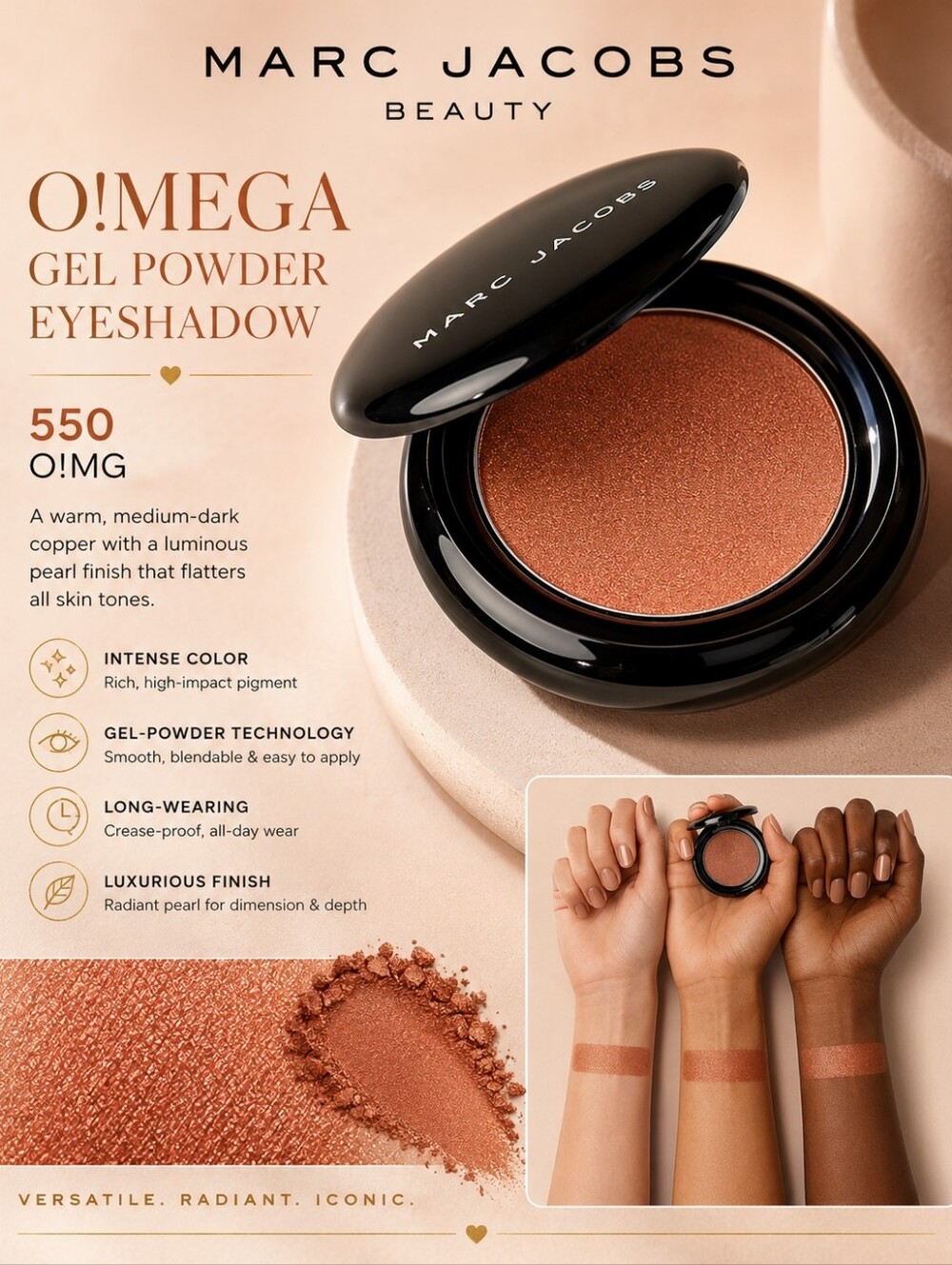 Marc Jacobs O!Mega Shadow Gel Powder Eyeshadow – Shade 550